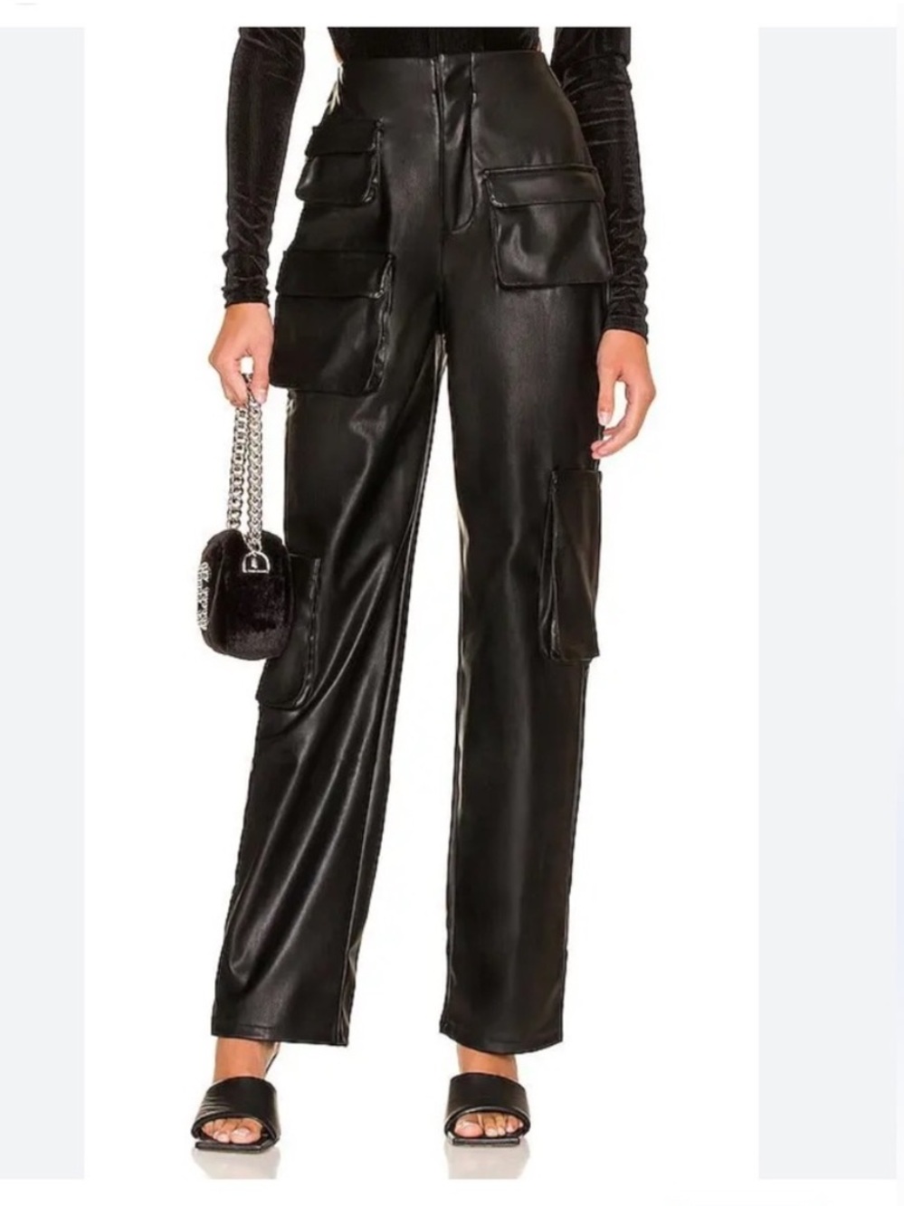 AFRM Sigmund Faux Leather Pant black size 25